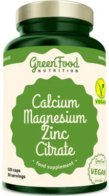 Produktbild von GreenFood Nutrition Kalzium-Magnesium-Zink-Zitrat 120cps
