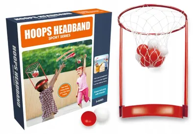 Obrázek produktu pro Sada na basketbal Červená čelenka Košík na hlavu Míčky pro děti