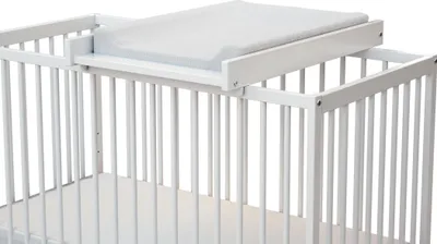 Produktbild von WEBABY - Wickelplan für Babybett MONA Holz Weiß | Wickeltisch für Babybett 60x120cm | Sichere Installation | Leicht | Praktisch | Praktisch