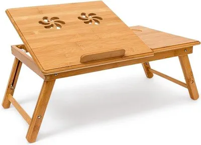 Image de Table pour ordinateur portable en bambou réglable en hauteur, 305 x 725 x 35 cm, pliable