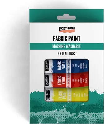 Zdjęcie produktu dla Farby do tkanin w tubkach - Fabric Paint 6x16 ml - Pentart