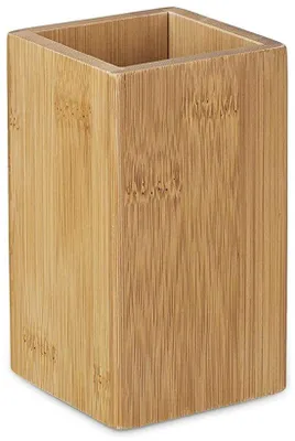 Productafbeelding van Bamboe tandenborstelhouder, vierkant, 14x9,5 cm, natuurlijke uitstraling
