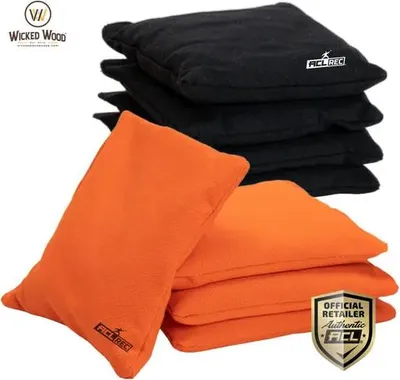 Produktbild von 2x4 Cornhole Bags - Kunststoffgranulat - Wicked Wood - Orange & Schwarz