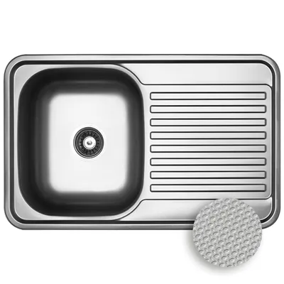 Immagine prodotto di Lavello da cucina a 1 vasca in acciaio inox Lavello da cucina da incasso Lavello da cucina 48x78x18,5 cm