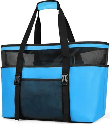 Produktbild von Strandtasche XXL Damen Wasserdicht mit Reißverschluss in Blau