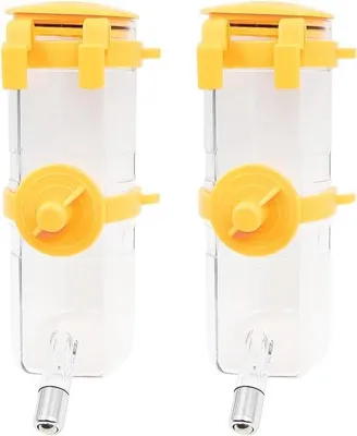 Image de Bouteilles d'eau jaunes pour petits animaux, lot de 2, idéales pour les rongeurs