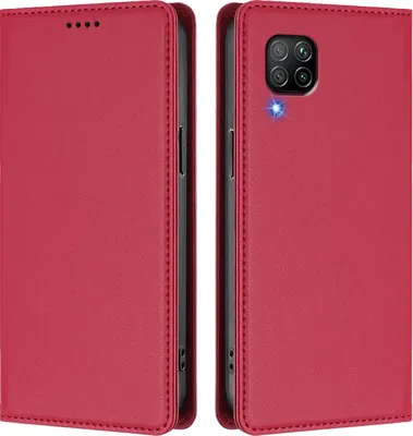Obrázek produktu pro Kožené pouzdro pro Huawei P40 Lite, magnetické flipové pouzdro zPolyuretankůže se stojánkem Červená