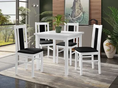 Immagine prodotto di Set da pranzo 4+1 HARDIN 2 - bianco / nero