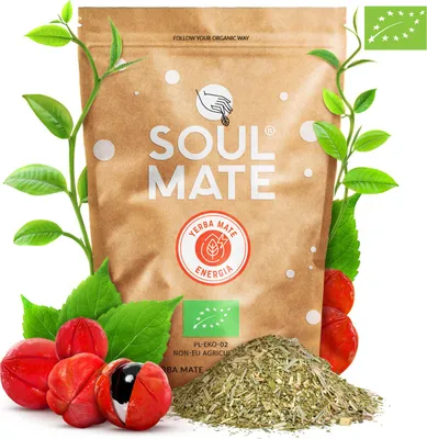 Produktbild von Soul Mate - Mate Tee Bio Orgánica Energia 500g - Mit Guarana - Stärker, Mehr Koffein - Rauchfrei, Mild - Luftgetrocknet - Yerba Mate Brasilien