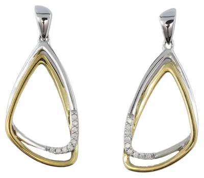 Produktbild von MIAMAR 1136052 Damen Ohrringe 14 Karat (585) Bicolor Bicolor Gold weiß