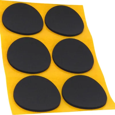Immagine prodotto di Adsamm® | 6 x tappetini antiscivolo in EPDM / gomma cellulare / Ø 70 mm / nero / rotondo / spessore 2,5 mm tappetini antiscivolo