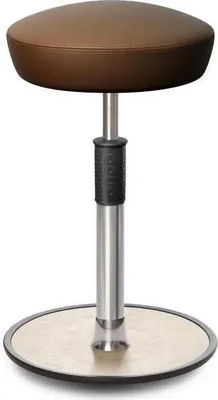 Produktbild von Sitz- Stehhocker Free Tall Hutsitz Boxmark Leder Braun chrom /cremeweiß.