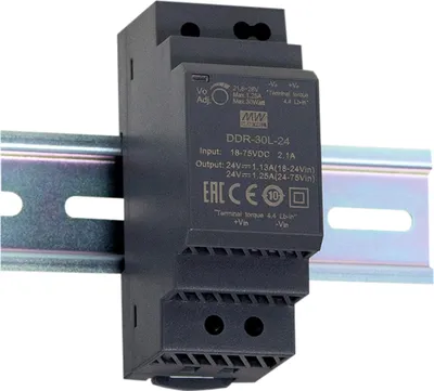 Produktbild von MEAN WELL DDR-30G-24, 30 W, 24 V, RoHS, 35 mm, 54,5 mm, 90 mm