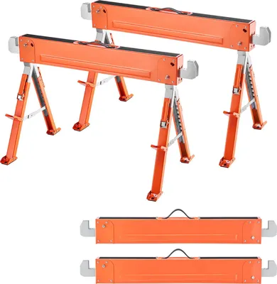 Immagine prodotto di Cavalletto SucceBuy, set di 2 cavalletti da lavoro, portata 816,5 kg, gambe pieghevoli, regolabile in altezza, cavalletto per sega con piedini antiscivolo, ideale per la lavorazione del legno, la falegnameria e l'edilizia