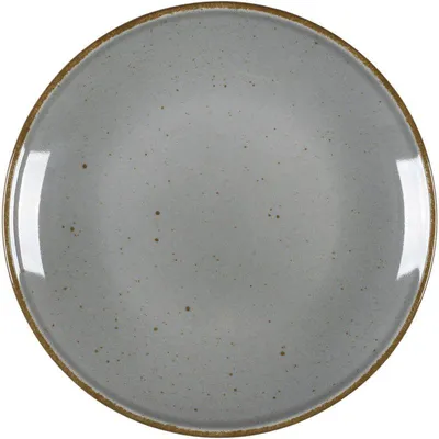 Produktbild von 12x Teller flach, Serie Hotel, grau, braun gesprenkelt, Ø 210 mm, 12 Stück