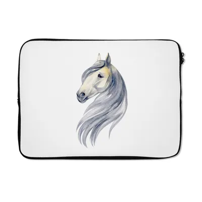 Produktbild von MuchoWow® Laptop Hülle 14 ZollPferd - Aquarell - Tier - Mädchen - Kinder - Mädchen Laptoptasche - Laptoptasche - Stoßsicher - Schutzhaube