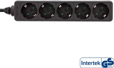 Immagine prodotto di InLine® 16451E Striscia di prese, contatto di terra a 5 vie 1,5 m, nero