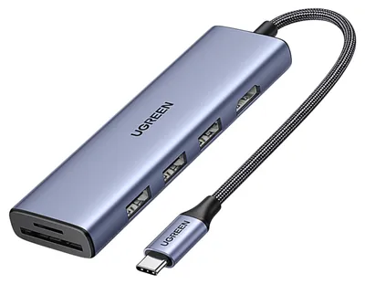 Image de Adaptateur Hub Ugreen Revodok Cm511 Usb-C Do Hdmi, 3X Usb-A 3.0, Sd/Tf