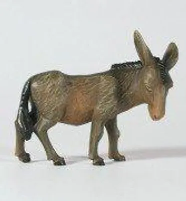 Krippenfigur Esel stehend, 15 cm, Berkaliet, bunt