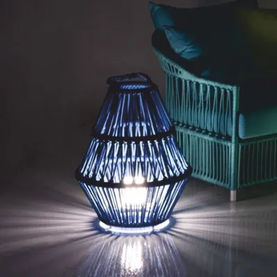 Produktbild von Casa Padrino Luxus Gartenlaterne Blau H. 63 cm - Garten Deko Accessoires