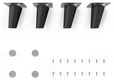 Produktbild von 4x sossai Holzfüße Schwarzmatt - schräge Ausführung 8cm Buche