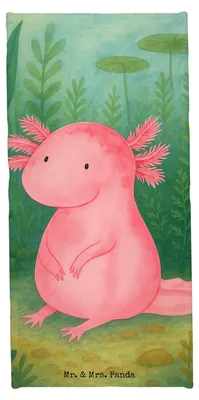Produktbild von Mr. & Mrs. Panda Duschhandtuch Axolotl Niedlich Design - Grau Pastell - Geschenk, Handtuch, Duschtuch, Strandtuch, Lebensstil, Badehandtuch, Lebensweisheit, Fröhlich