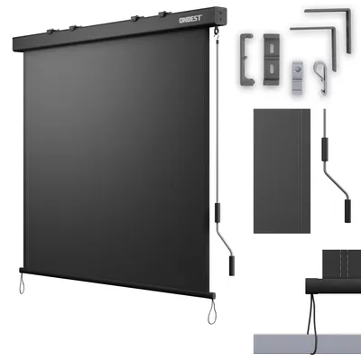 Produktbild von ONBEST Senkrechtmarkise | ohne Bohren | inklusive Montagematerial | Handkurbel | 250 x 180 cm | Wetterfest | Außen