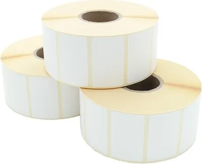 Produktbild von Etikettenrolle - Thermotransfer, 50 x 25mm, D94mm, Kern 40, 1500 Etiketten/Rolle, permanent