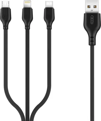 Obrázek produktu pro PINBOX XONB103BK, 1 m, USB A, USB C/Micro-USB B/Lightning, USB 2.0, Černá