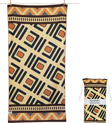 Produktbild von Buvanha Reisehandtuch Africa - 200 x 90 cm - Mikrofaser