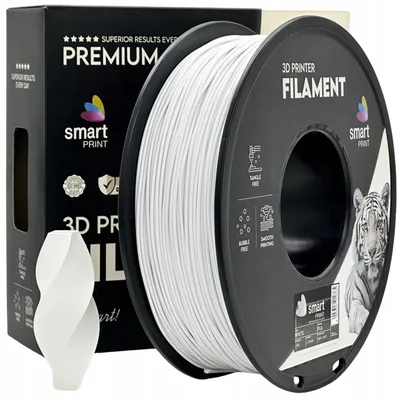 Obrázek produktu pro Filament PLA White, bílý, Smart Print, 1,75 mm, 1 kg, 3D tiskárna