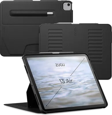 Produktbild von Zugu Case Hülle iPad Air 13" (M2-M4) 2024 & iPad Pro 12.9 (3rd/4th gen) – Verstellbarer magnetischer Ständer – Sichere magnetische Befestigung – PC-Schale für umfassenden Fallschutz