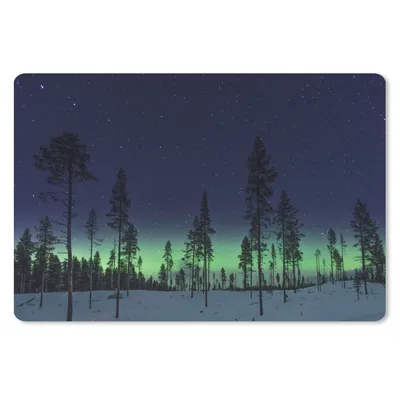 Produktbild von MuchoWow® Mauspad Mousepad Nordlicht - Schnee - Bäume - Natur - Grün 27x18 cm - Mousepads - Maus Mat - Pad - Mausunterlage - Büroartikel - Desk Matten