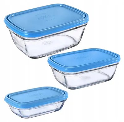 Productafbeelding van Duralex Freshbox glazen voorraadpotten, set van 3 stuks