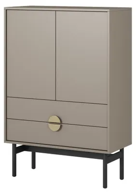 Obrázok produktu pre Selsey Stoon II – Vysoká komoda, 2 dvierka, sivá farba, 85 cm