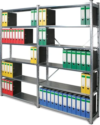 Produktbild von Ordnerregal, HxBxT 2000 x 2105 x 315 mm, Oberfläche glanzverzinkt