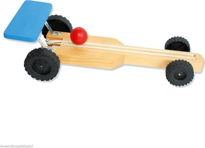 Produktbild von matches21 Rennauto Rennwagen mit Gummimotor Bausatz f. Kinder Werkset Bastelset ab 11 Jahren