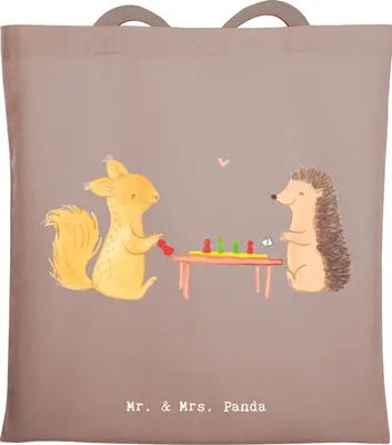 Produktbild von Mr. & Mrs. Panda dokumententasche Eichhörnchen Gesellschaftsspiele - Braun Pastell - Geschenk, Uni Tasche, Tote Bag, Spielen, Tragetasche, Spieleabend, Jutebeutel, Beutel