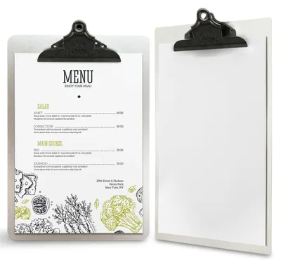 Menuhalter A4 mit Metallclip, 22,8 x 33,2 cm