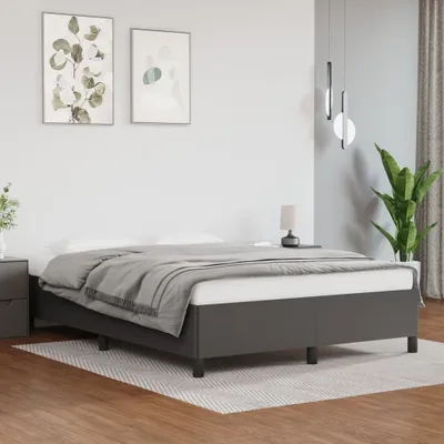 Produktbild von The Living Store Bettgestell Grau 140x200 cm Kunstleder