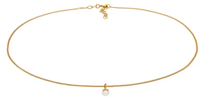 Produktbild von Elli Choker Kette Damen Vergoldet 24K Perle Anhänger 925 Silber