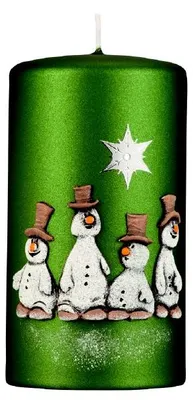 Produktbild von Weihnachtskerzen Ice Men Grün Matt 13 x 7 cm, 4er Set