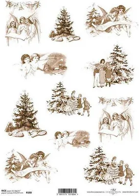 Image de ITD Papier de riz découpage Papier de bricolage Technique de la serviette-R180 Ange enfant Noël
