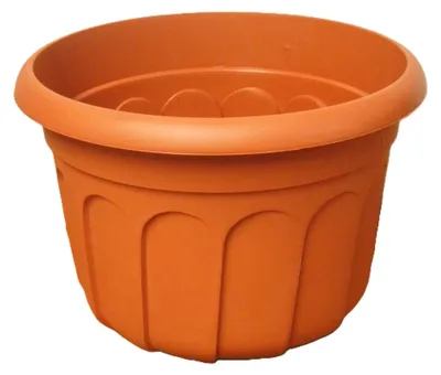 Image de pot en terre cuite, 26 cm, terracotta + soucoupe
