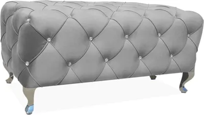Obrázok produktu pre Casa Padrino Barokná lavica 100 x 50 x v. 46 cm - Rôzne farby - Čalúnená lavica s trblietavými kamienkami a nohami z nehrdzavejúcej ocele - Barokový nábytok