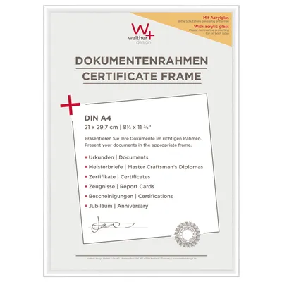 Zdjęcie produktu dla Ramka na zdjęcia Walther New Lifestyle 21 x 30 cm, biała, z akrylowym szkłem