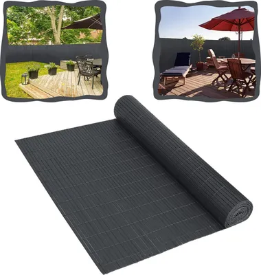 Obrázek produktu pro YARDIN PVC Privacy Mat Soukromí Plot Balkonová zástěna 90 x 500 cm, UV odolná a povětrnostním vlivům Soukromá zástěna pro zahradní terasu, antracitová barva