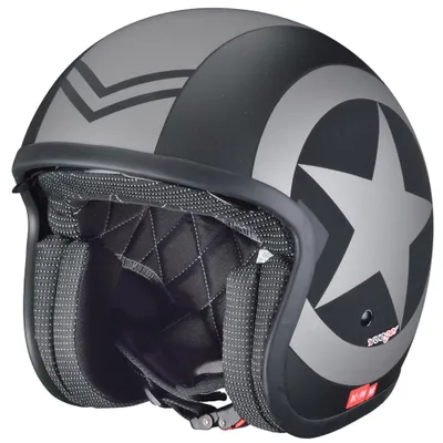 Produktbild von RC-590 Jethelm Custom Motorradhelm Chopper Chopper Motorrad Roller Helm rueger Black Star XS (53-54)