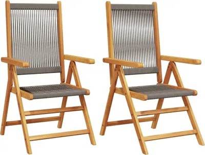 Immagine prodotto di vidaXL Sedie da giardino 2 pz. Legno massiccio grigio di acacia e polipropilene