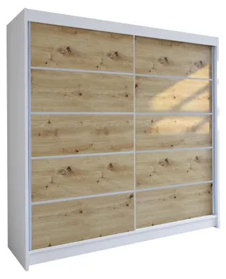 Produktbild von MIRJAN24 Schiebetürenschrank Talin IV, Stilvoll Schlafzimmer Kleiderschrank (Farbe: Weiß / Artisan Eiche)